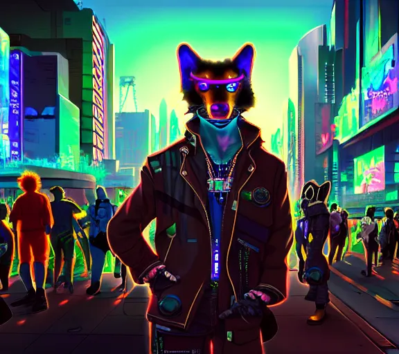 Image similar to high - resolution photograph from a cyberpunk era furry fandom convention ( midwest furfest 2 0 4 7 ), taking place after the genetic revolution and quantum singularity. photorealistic.