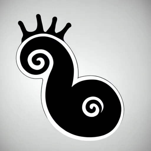 Image similar to a snail vector logo in color scheme black and blue