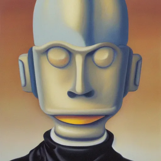 Image similar to robot oil painting magritte