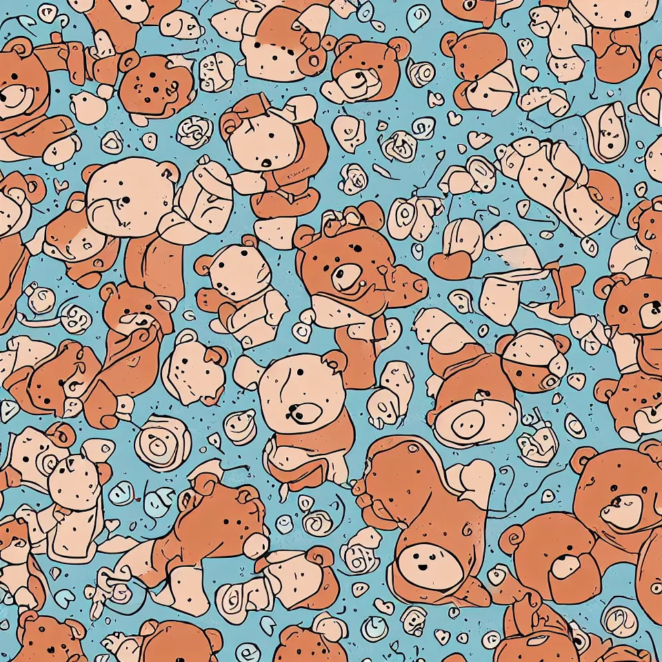 Image similar to cute bear illustration style