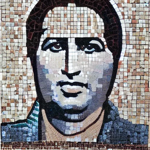 Prompt: head and shoulders portrait of bachir gemayel as a byzantine mosaic, perfect face, perfect eyes, very detailed, very realistic, elegant, top art, renowed artwork