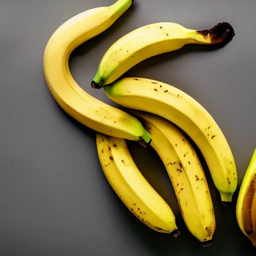 Image similar to professional photograph of banana ducks, peeled bananas with googly eyes and duck beaks