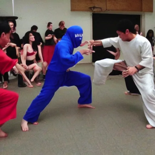 Image similar to photo of ninja fight in slow motion