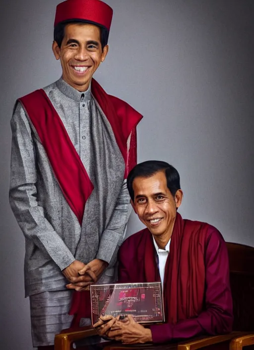 Image similar to A full portrait photo of jokowi, f/22, 35mm, 2700K, lighting, perfect faces, award winning photography.