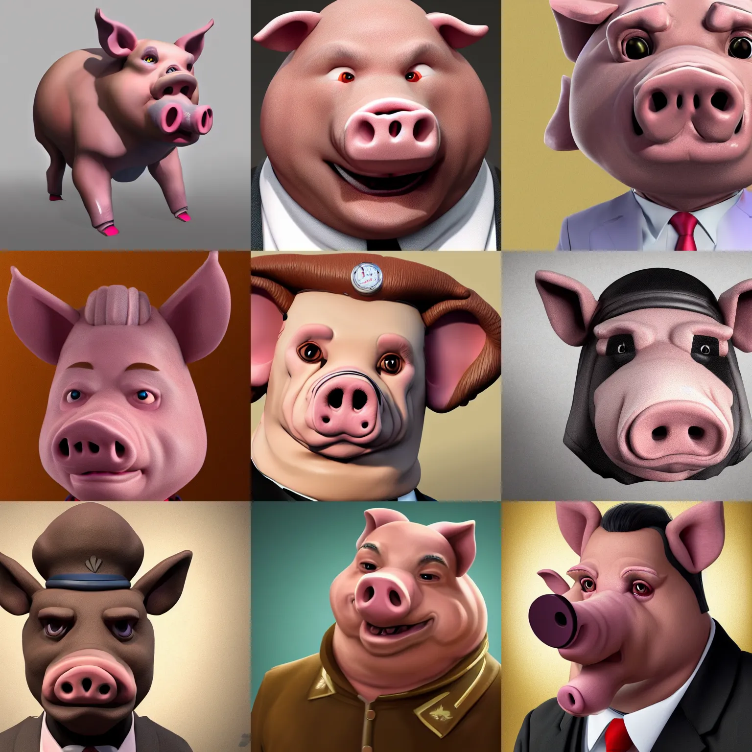 Prompt: Viktor Orban as an anthropomorphic pig, high detail, trending on artstation, 8k