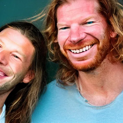 Image similar to Aphex Twin smiling, sunny day, award winning photo,