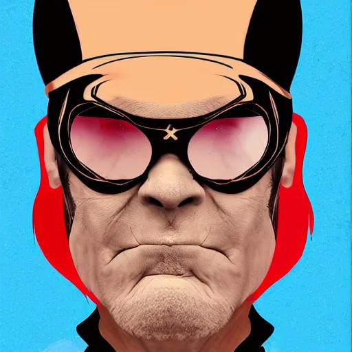 Image similar to udo lindenberg as super hero, digital art, high detailed