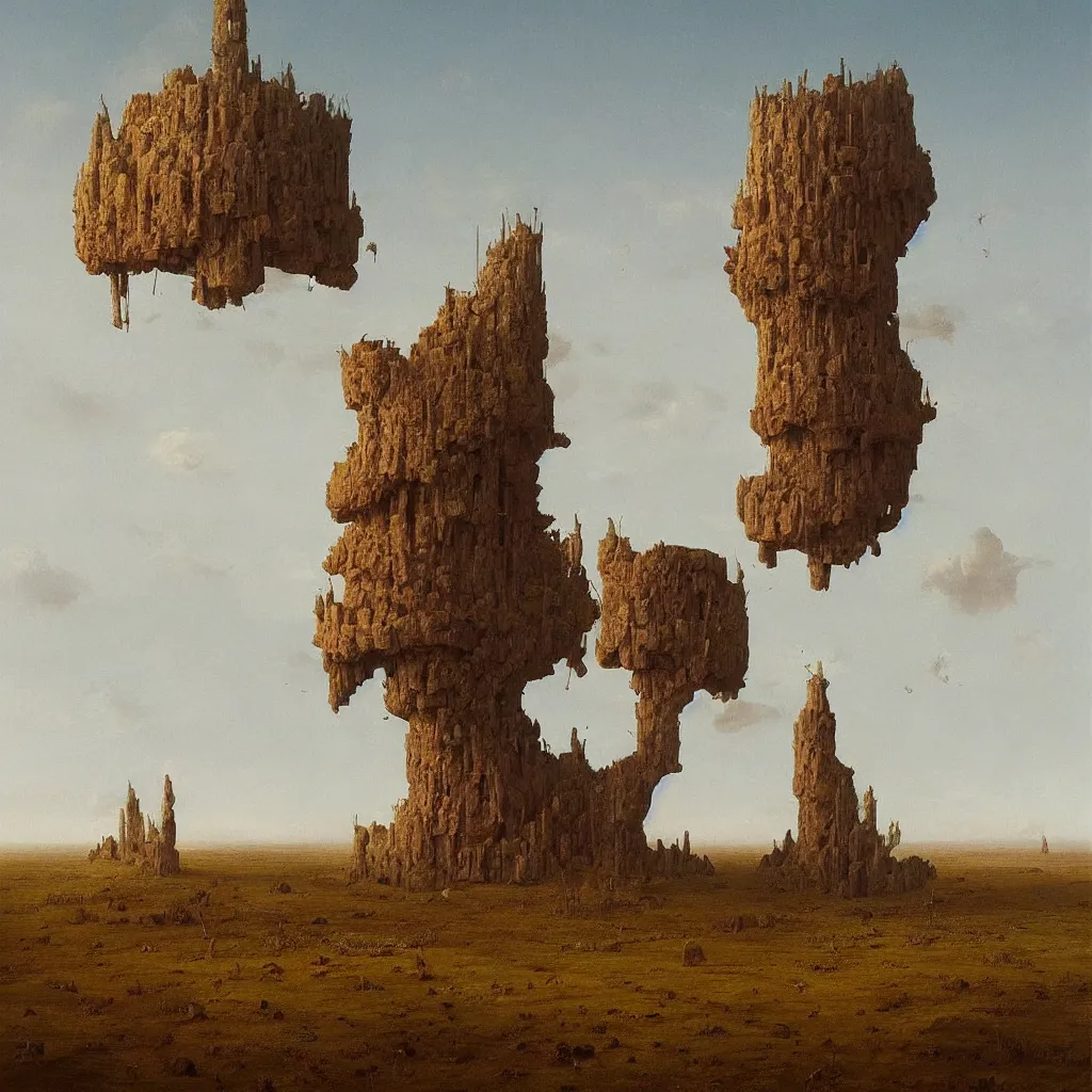 Prompt: a single colorful!! simple! fungus tower clear empty sky, a high contrast!! ultradetailed photorealistic painting by beeple, franz sedlacek, jan van eyck, hard lighting, masterpiece, png