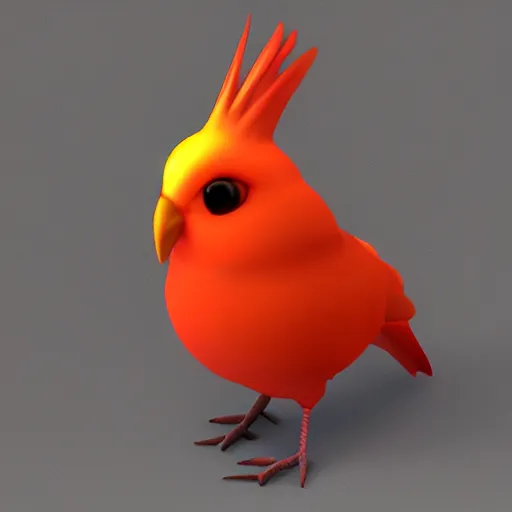 Prompt: a cute firebirdy #cell-shader
