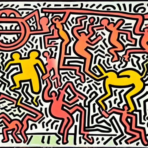 garden of early delights painted by keith haring | Stable Diffusion ...