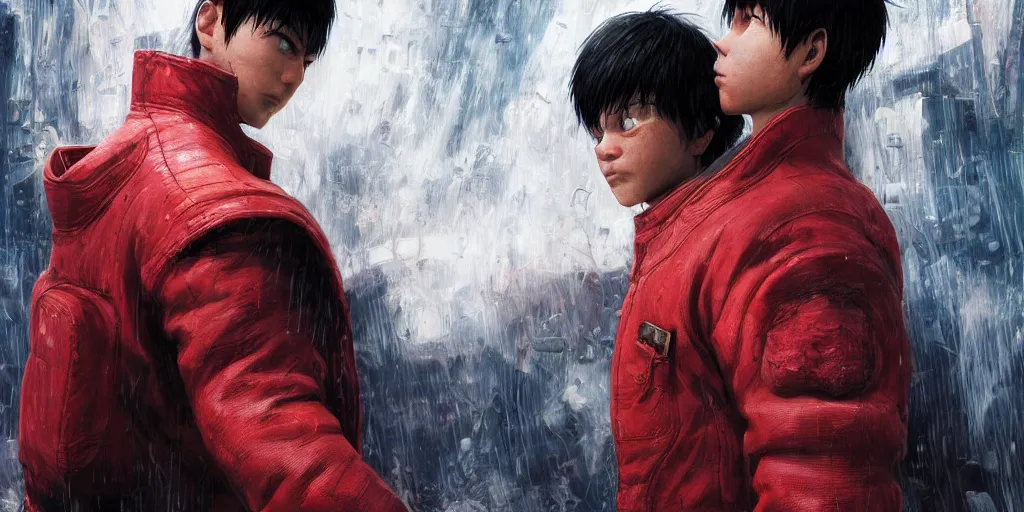 Image similar to kaneda from akira, hyper detailed, digital art, fantasy illustration, trending in artstation, cinematic lighting, studio quality, smooth render, unreal engine 5 rendered, octane rendered, rtx, art style by klimt and nixeu and ian sprigger and wlop and krenz cushart