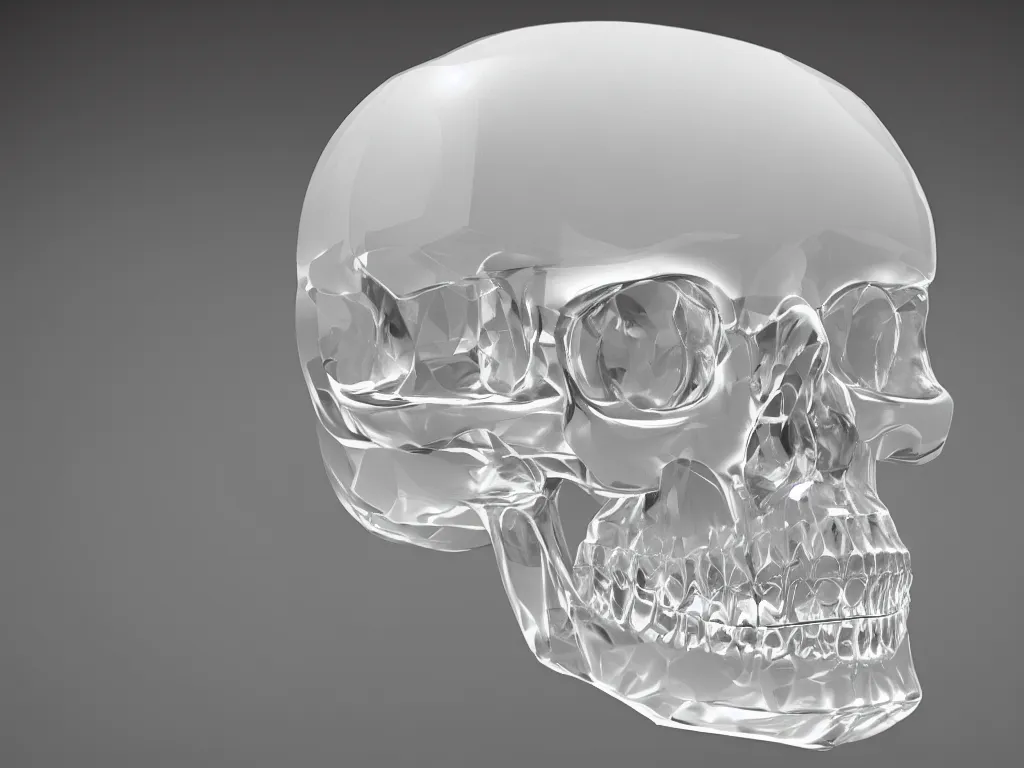 Prompt: portrait of a Quartz Rock Crystal Crystal Skull, unreal engine 5, diffused light, reflections