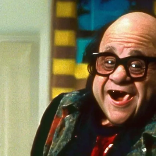 Prompt: A still of Danny Devito in Back to the Future (1985)