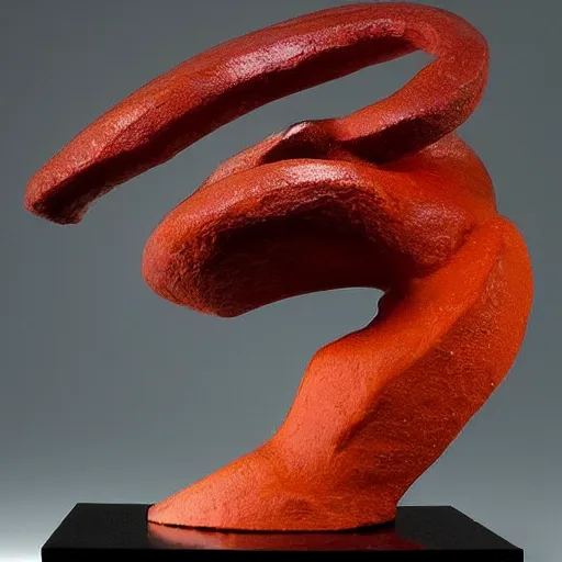 Image similar to cinnabar, warm orange lifelike by stuart immonen. a beautiful sculpture. the abyss above him shone with unflickering stars. one of the dots of light was earth. he didn't know which one.