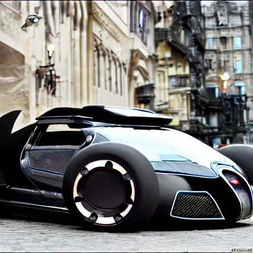 Prompt: Batmobile style Bugatti, Batmobile!!