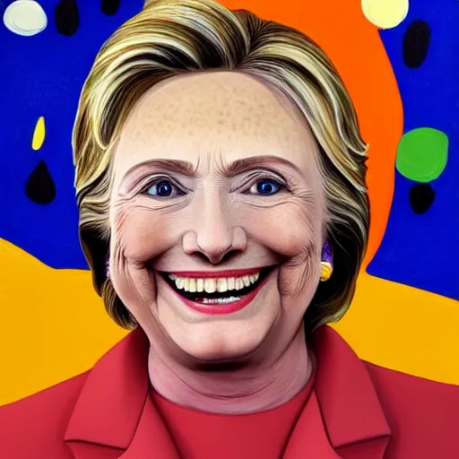 Image similar to portrait of president hillary clinton as a smiling laughing bright orange lizard person with bumpy skin, airbrush painting, hyper detailed, 8 k, photorealism.