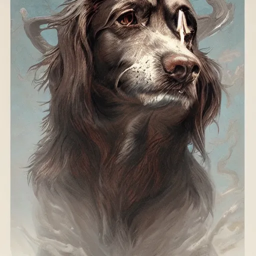 Prompt: a portrait of cerberus the three headed dog, gatekeeper of hell, greek mythology, hades, hyper realistic, very detailed, in the style of greg rutkowski