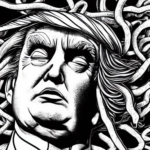 Image similar to donald trump as medusa