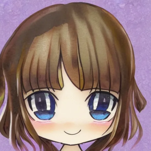 chibi anime girl with brown hair