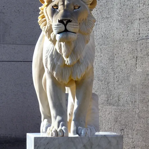 Prompt: a marble statue of a magnificent lioness, high detalle, 4k