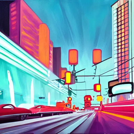 Image similar to a painting in the style of streamline moderne and in the style of liam wong.