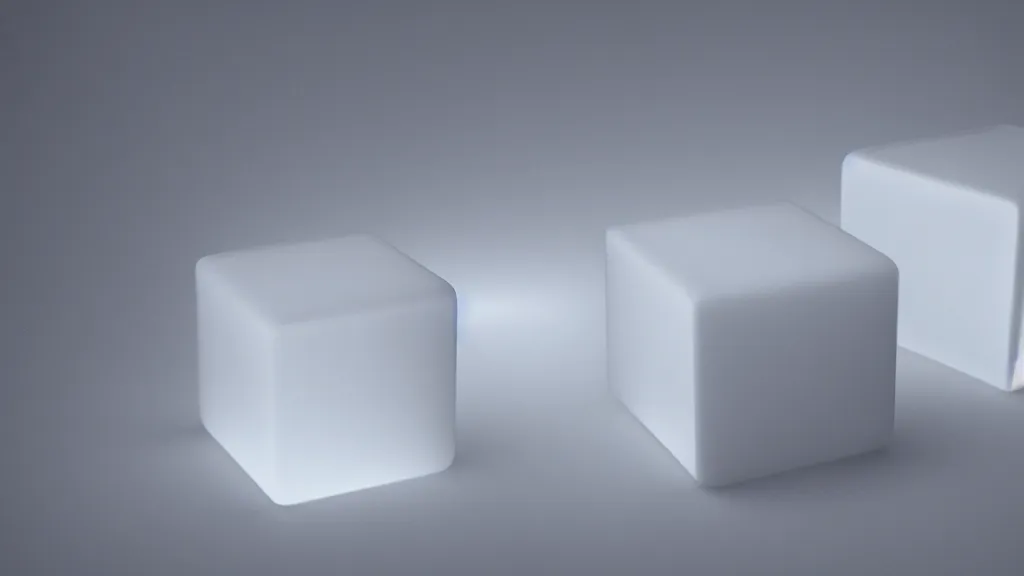 Prompt: a blender cube, 8 k, rim lighting, lumen global illumination, opaque, glowing, vapor