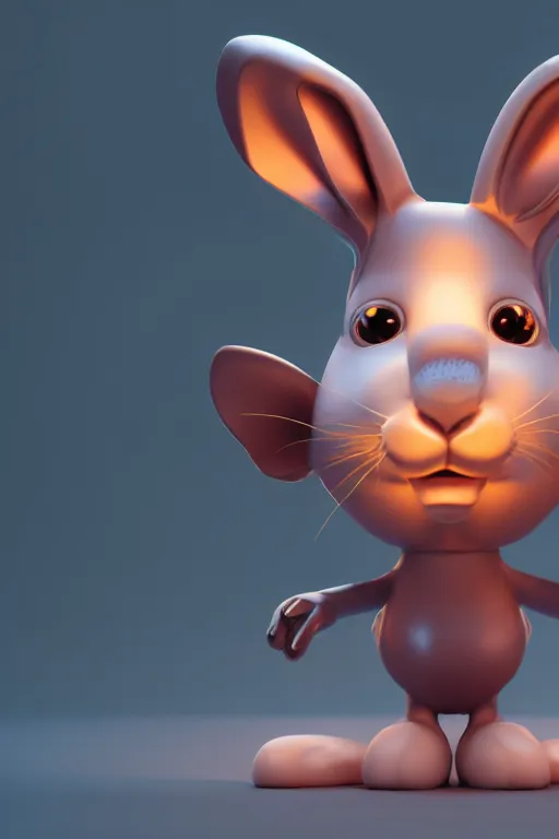 Image similar to a centered render of a cartoon rabbit, cinematic, beautifully lit, by craola, 3 d, trending on artstation, octane render, 8 k