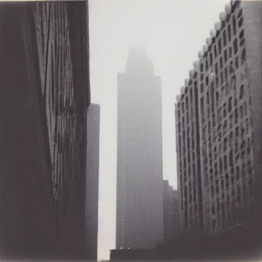 Image similar to a towering concrete wall thay reaches into the sky with small street lamps in front of it, foggy, night, dark, old polaroid, expired film, megalophobia,