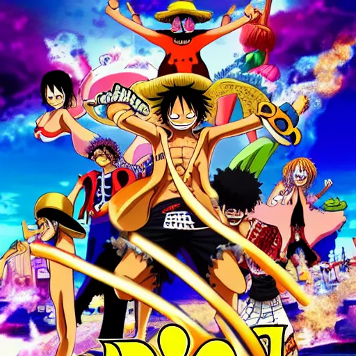 Image similar to one piece poster, 8 k uhd, 8 k uhd character details