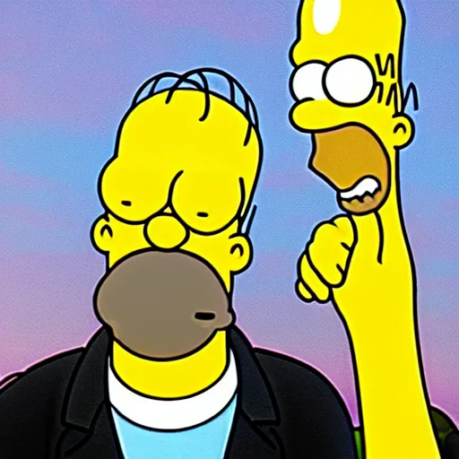 Prompt: homer simpson sleeping on the job