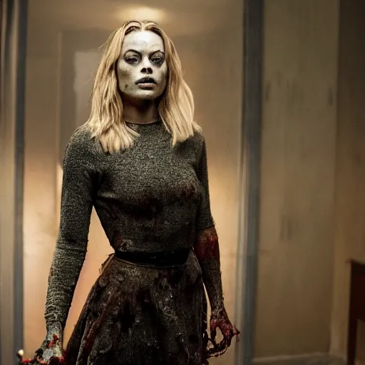 Image similar to photo of Margot Robbie as a zombie