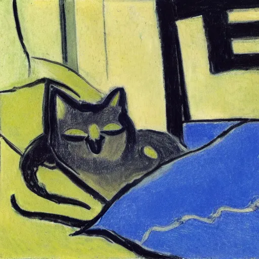 Image similar to sleeping cat by matisse