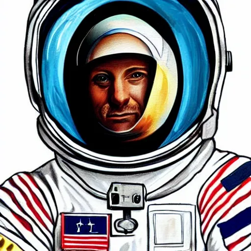 Prompt: astronaut painting in the style of davinci