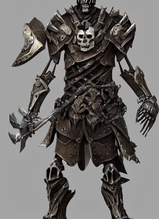 Image similar to а fantasy Proto-Slavic skeleton in armor inspired blizzard games, full body, detailed and realistic, 4k, trending on artstation, octane render