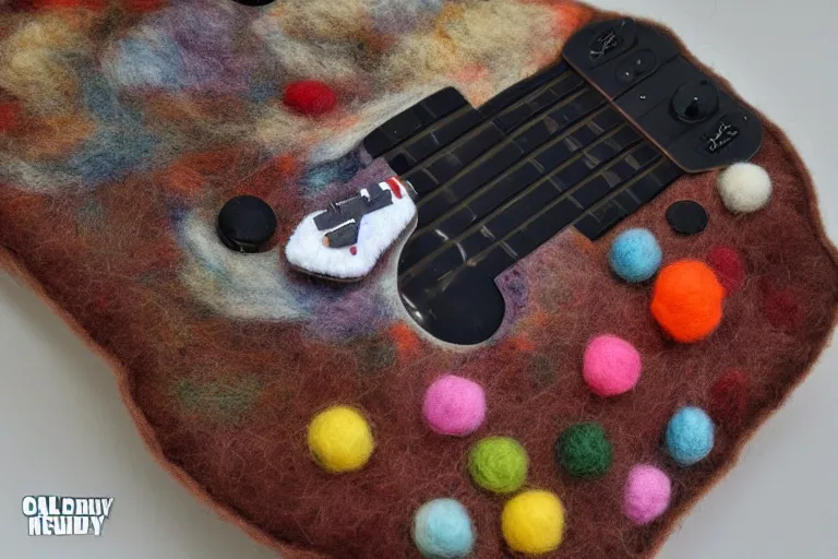 Image similar to call of duty : laundry time 2. dream needle felted guitar hero controller