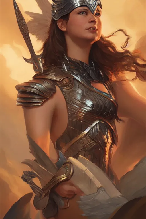 Image similar to amazon valkyrie athena, d & d, fantasy, portrait, highly detailed, headshot, digital painting, trending on artstation, concept art, sharp focus, illustration, art by artgerm and greg rutkowski and magali villeneuve