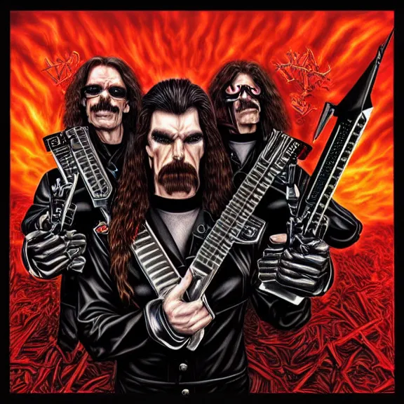 Prompt: megadeth album cover featuring photo of drdisrespect, power metal album cover, trending on artstation, intricately detailed, highly detailed, classic, award winning