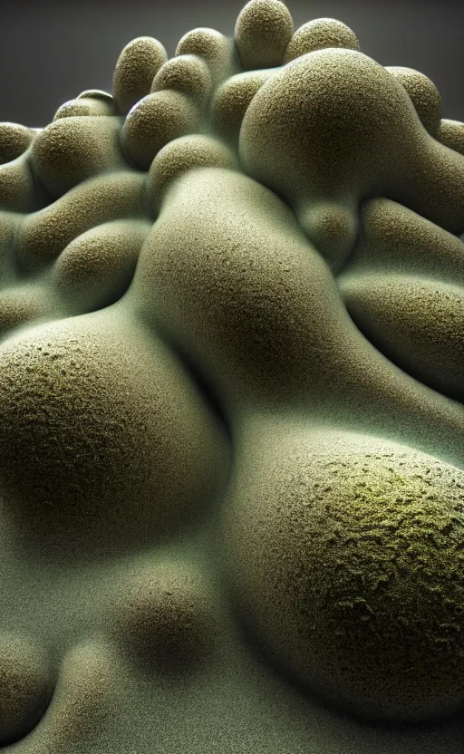 Image similar to highly detailed ultra sharp 3 d render cinematic composition of a smooth ceramic porcelain biomorphic magnolia stone nebula fluid fractal sci - fi surreal architecture landscape, granite, metallic, magnesium, marble, moss and lichen, vincent callebaut composition, mamou - mani, archviz, beautiful lighting, 8 k, unreal engine, hdr,