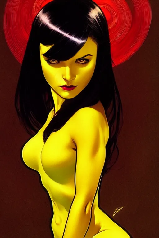 Prompt: a portrait of silk spectre ( watchmen ), fantasy, sharp focus, intricate, elegant, digital painting, artstation, matte, highly detailed, concept art, illustration, ambient lighting, art by ilya kuvshinov, artgerm, alphonse mucha, and greg rutkowski