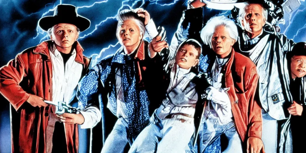 Prompt: a still from Back to the future 4