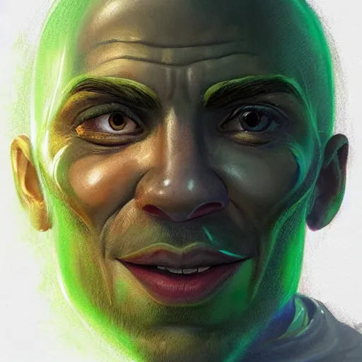 Prompt: a guy with a tennis ball for a head with a smiley face painted on it, portrait, D&D, fantasy, highly detailed, digital painting, artstation, concept art, sharp focus, illustration, art by artgerm and greg rutkowski and alphonse much
