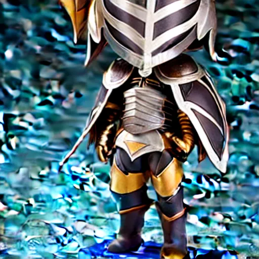 Image similar to Concept design of a lovey armor knight, style as Nendoroid