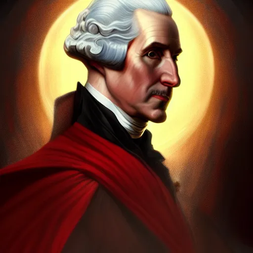 Prompt: full headshot portrait of george washington as Dr Strange, fantasy, intricate, elegant, digital painting, trending on artstation, concept art, sharp focus, illustration by Gaston Bussiere and artgerm, 4k.