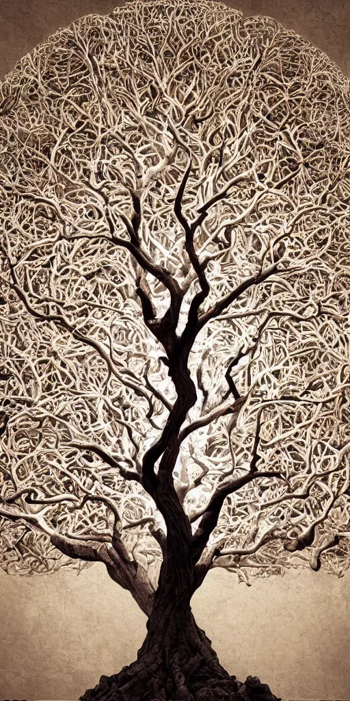 Prompt: Tree of life, 8k texture, HD, Noah Bradley, otherworldly, Exquisite detail, post processed, cinematic lighting, intricate, carved, post-processing, clean, noise reduction, elegant, ornate, luxury, elite, zen, epic