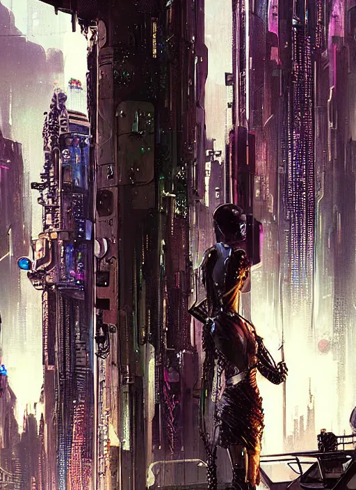 Image similar to a couple of people standing next to each other, cyberpunk art by Stephan Martinière, cgsociety, retro futurism, dystopian art, official art, futuristic