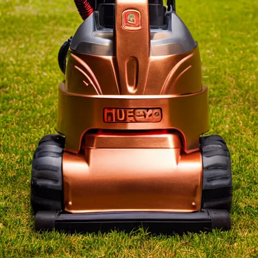 Image similar to Henry Hoover in copper armor illuminated by sun, high definition photography