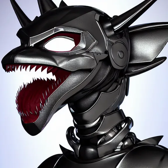 Image similar to close up headshot of a cute beautiful stunning anthropomorphic female robot dragon, with metal cat ears, with sleek silver metal armor, glowing OLED visor, facing the camera, high quality maw open and about to eat you, you being dragon food, the open maw being detailed and soft and warm looking, highly detailed digital art, furry art, anthro art, sci fi, warframe art, destiny art, high quality, 3D realistic, dragon mawshot, maw art, furry mawshot, macro art, dragon art, Furaffinity, Deviantart