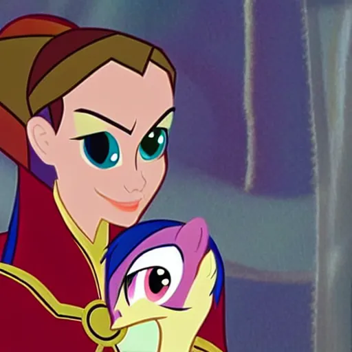 Prompt: movie still Alyssa Milano as Dr.Strange in My Little Pony