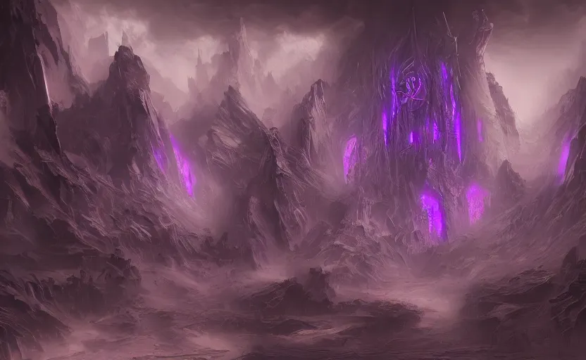 Prompt: matte painting, abstract art, elaborate, detailed digital art, trending in artstation, purple color lighting