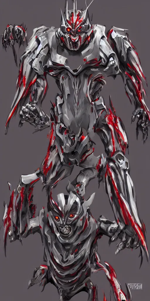 Image similar to Ultraman Mecha become zombie and became berserk. concept art,detailed,fine art,trending on Artstation, smooth draw,Sharp focus.